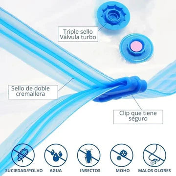 COMBO x5 Bolsas de sellado al Vacío SPACEPRO® IMPORTADO 🇺🇸 + BOMBA SUCCIÓN MANUAL